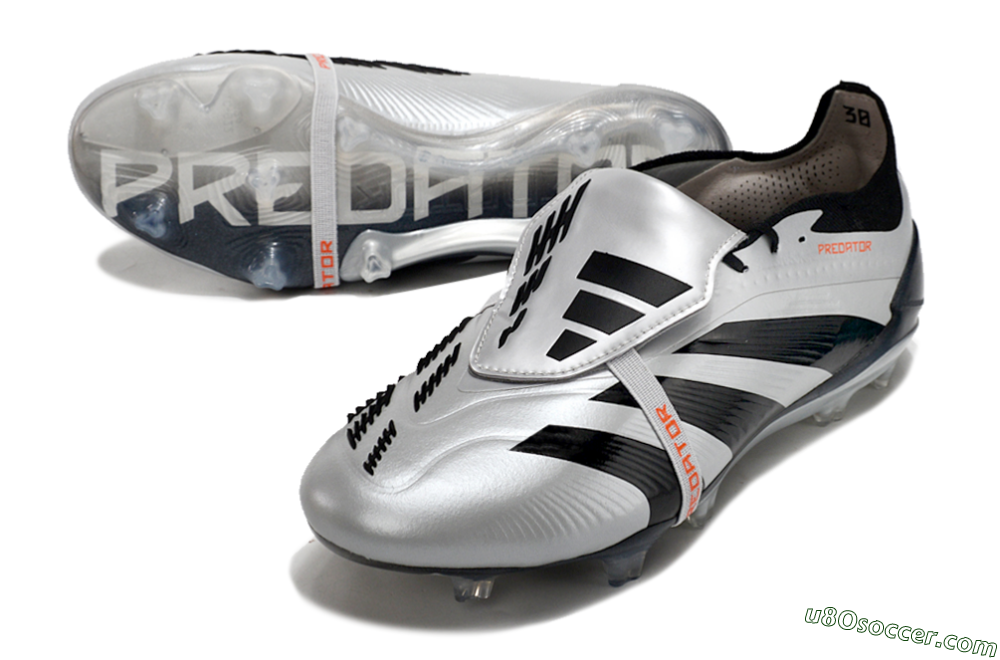 Adidas Predator Elite Foldover Tongue FG Firm Ground Soccer Cleats - Silver/Black/Red 3