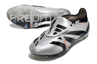 Adidas Predator Elite Foldover Tongue FG Firm Ground Soccer Cleats - Silver/Black/Red