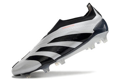 Adidas Predator Accuracy+ Laceless FG Firm Ground Soccer Cleats - Silver/Black