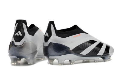 Adidas Predator Accuracy+ Laceless FG Firm Ground Soccer Cleats - Silver/Black