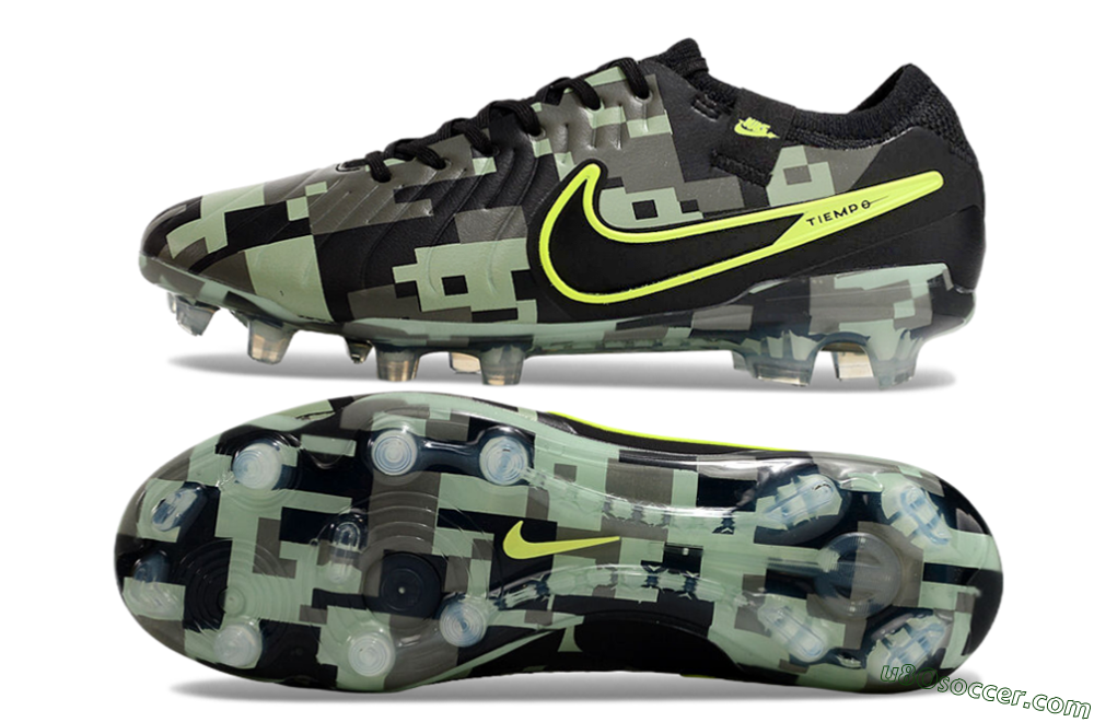Premium FG Soccer Cleats in Black, Yellow, Camo | Tiempo