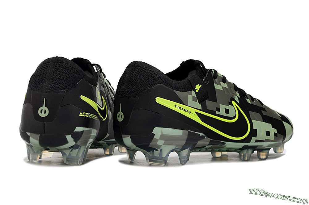 Nike Tiempo Legend 10 Elite FG Firm Ground Soccer Cleats - Black/Yellow/Camo 6
