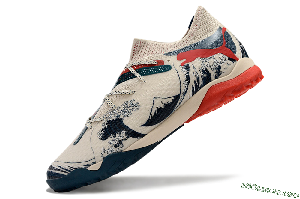Puma Future Ultimate TF Artificial Turf Soccer Shoes - Beige/Blue/Red 5