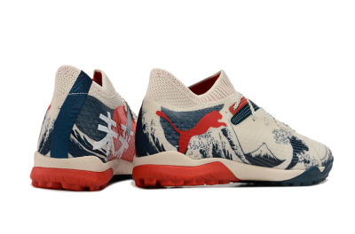 Puma Future Ultimate TF Artificial Turf Soccer Shoes - Beige/Blue/Red