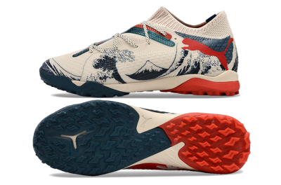 Puma Future Ultimate TF Artificial Turf Soccer Shoes - Beige/Blue/Red