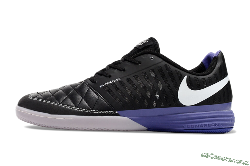 Nike Lunar Gato 2 IC Indoor & Futsal Soccer Shoes - Black/White/Purple 2