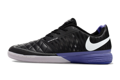 Nike Lunar Gato 2 IC Indoor & Futsal Soccer Shoes - Black/White/Purple