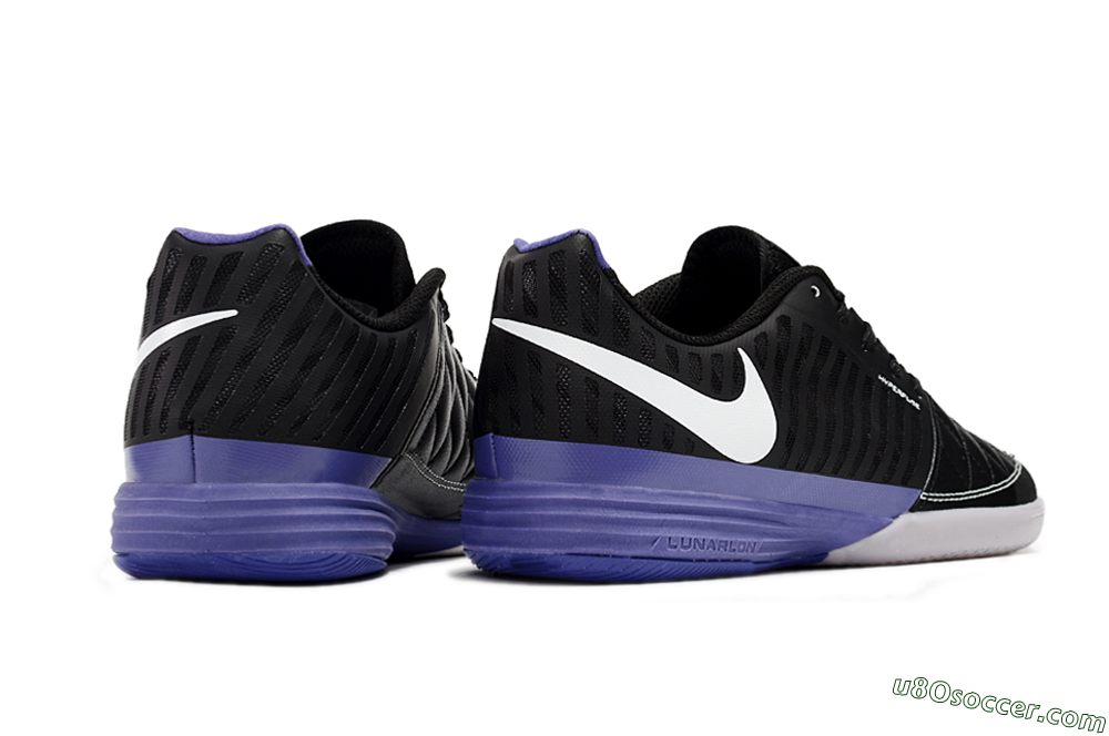 Cheap Nike Lunar Gato 2 IC Black/White/Purple Indoor Soccer