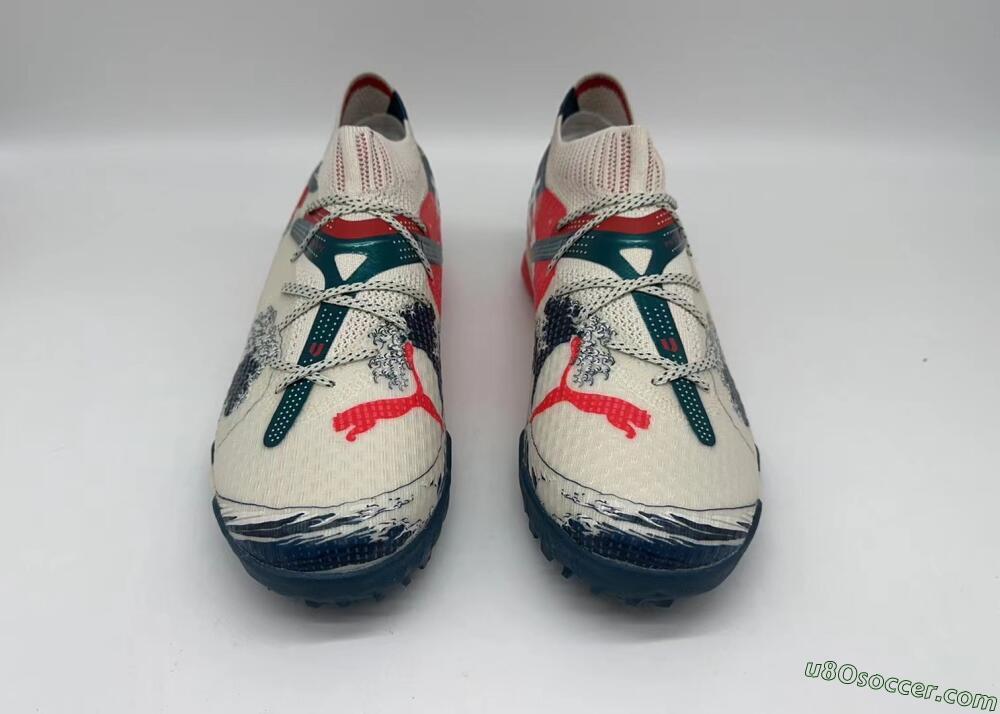Puma Future Ultimate TF Artificial Turf Soccer Shoes - Beige/Blue/Red