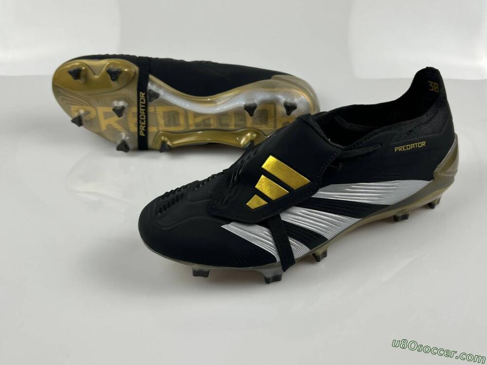 Adidas Predator Elite Foldover Tongue FG Firm Ground Soccer Cleats - Black/White/Gold