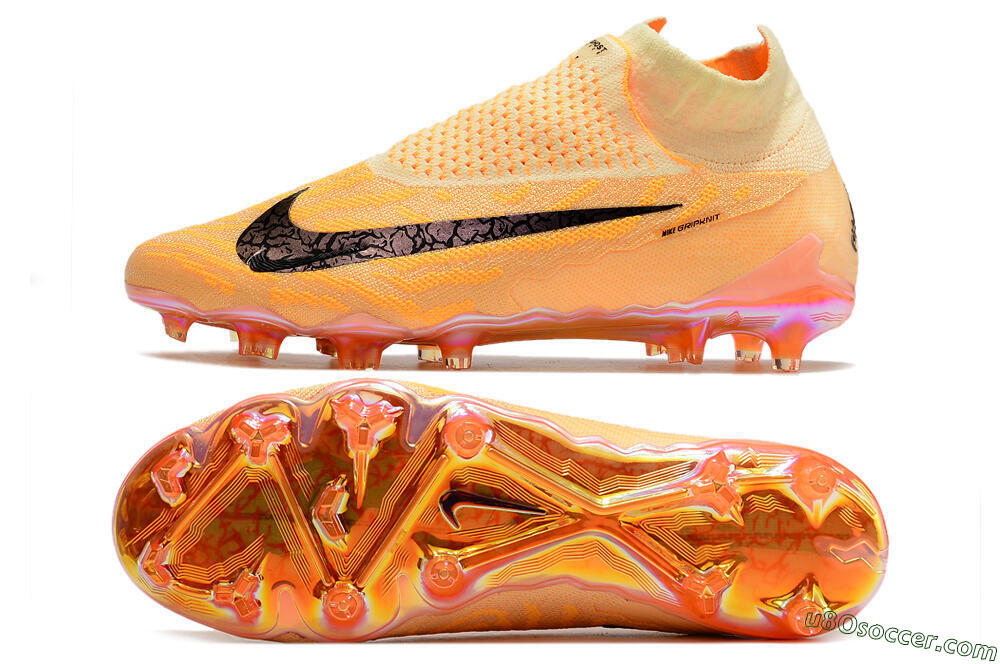 Nike Phantom GX Elite DF Link Blaze Pack FG Firm Ground Soccer Cleats - Citron Tint/Burgundy Crush 0