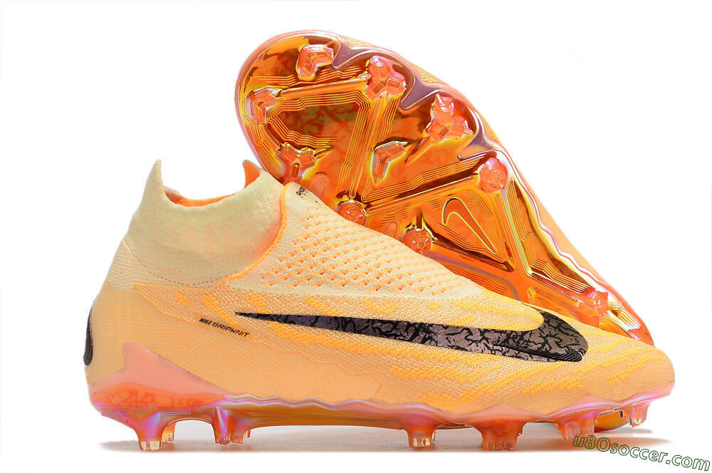 Nike Phantom GX Elite DF Link Blaze Pack FG Firm Ground Soccer Cleats - Citron Tint/Burgundy Crush 1