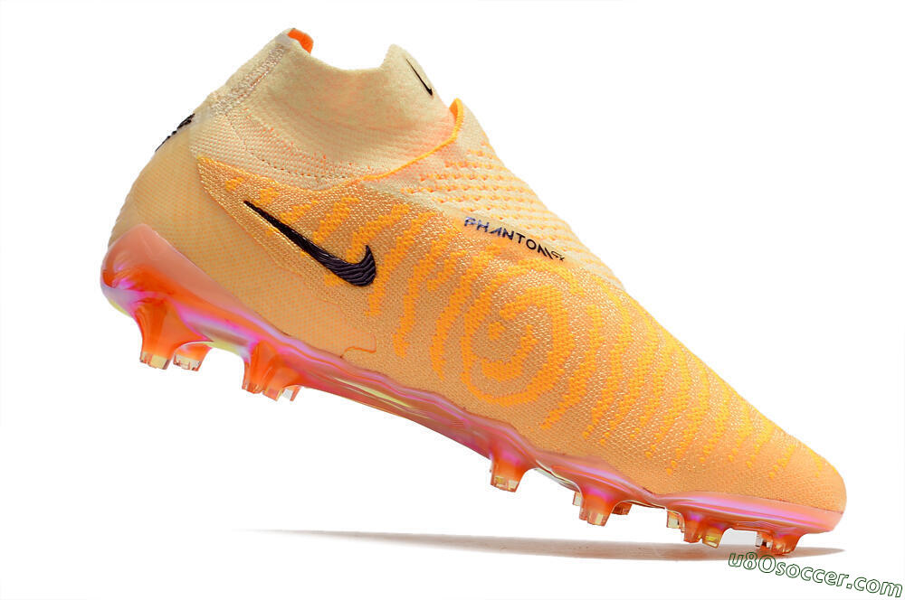 Nike Phantom GX Elite DF Link Blaze Pack FG Firm Ground Soccer Cleats - Citron Tint/Burgundy Crush 4