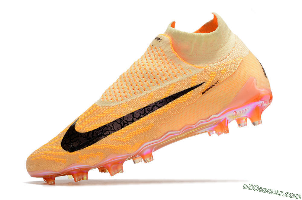 Nike Phantom GX Elite DF Link Blaze Pack FG Firm Ground Soccer Cleats - Citron Tint/Burgundy Crush 5