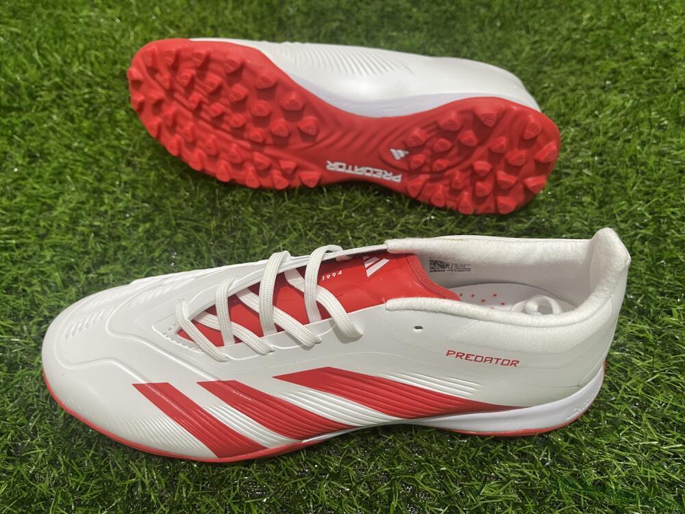 Adidas Predator 24 Elite TF Artificial Turf Soccer Shoes - Beige/Red/White