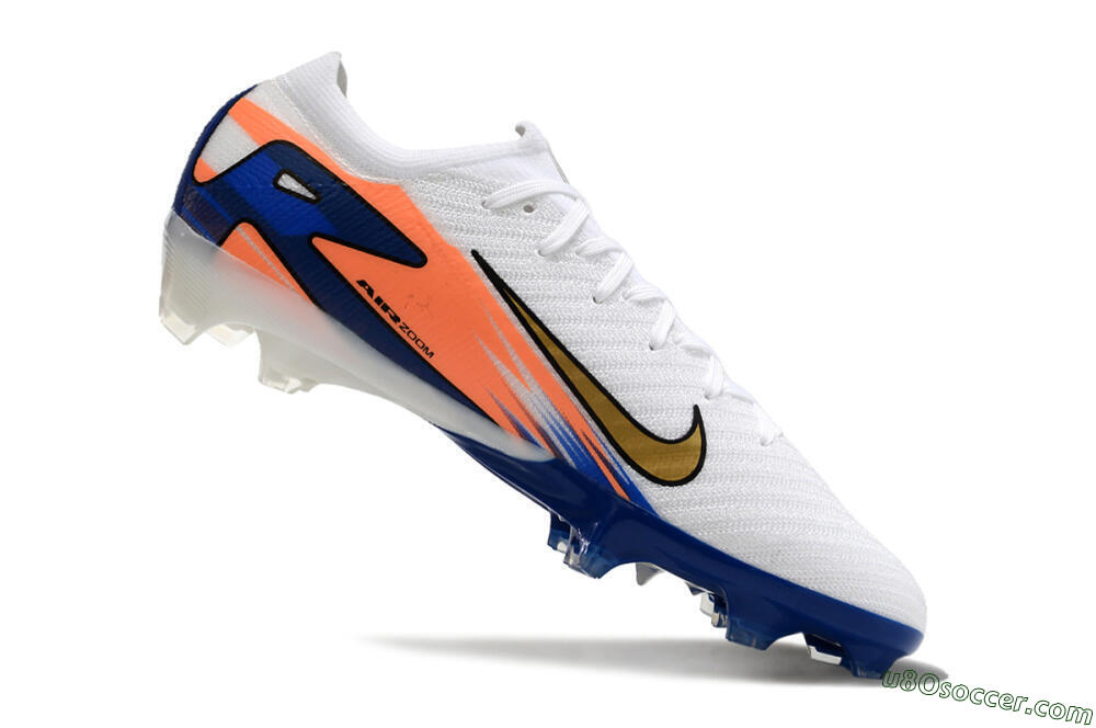 Nike Air Zoom Mercurial Vapor 16 Elite FG Firm Ground Soccer Cleats - White/Yellow/Orange/Blue 4