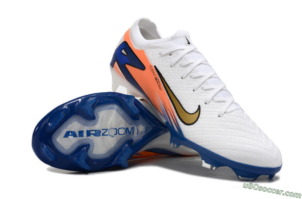Nike Air Zoom Mercurial Vapor 16 Elite FG Firm Ground Soccer Cleats - White/Yellow/Orange/Blue 3