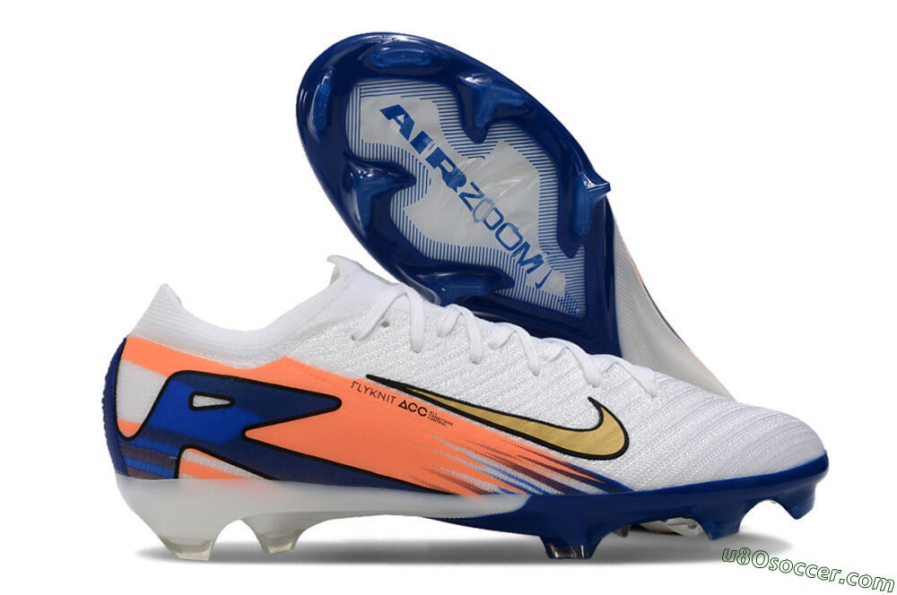 Nike Air Zoom Mercurial Vapor 16 Elite FG Firm Ground Soccer Cleats - White/Yellow/Orange/Blue 1