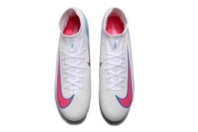 Nike Air Zoom Mercurial Superfly 10 Elite AG Artificial Grass Soccer Cleats - White/Pink/Blue