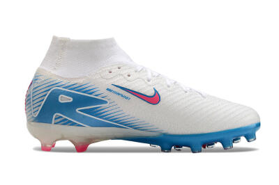 Nike Air Zoom Mercurial Superfly 10 Elite AG Artificial Grass Soccer Cleats - White/Pink/Blue