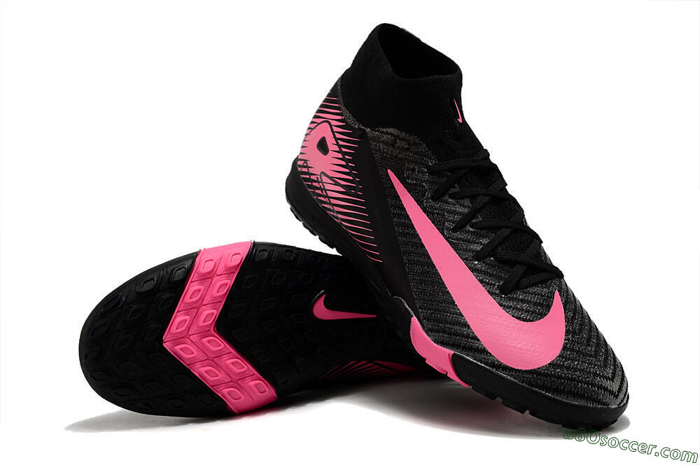 Nike Air Zoom Mercurial Superfly 10 Elite TF Artificial Turf Soccer Shoes - Black/Pink 3