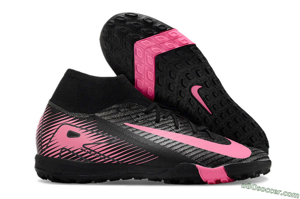 Nike Air Zoom Mercurial Superfly 10 Elite TF Artificial Turf Soccer Shoes - Black/Pink 1
