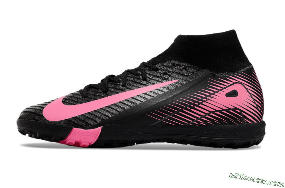Nike Air Zoom Mercurial Superfly 10 Elite TF Artificial Turf Soccer Shoes - Black/Pink 2