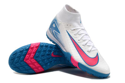 Nike Air Zoom Mercurial Superfly 10 Elite TF Artificial Turf Soccer Shoes - White/Pink/Blue