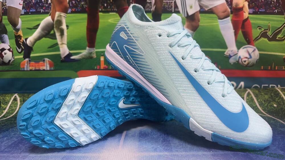 Nike Air Zoom Mercurial Vapor 16 Elite TF Artificial Turf Soccer Shoes - Jade/Beige/Blue