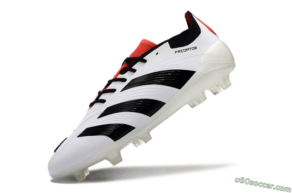 Adidas Predator 24 Elite FG Firm Ground Soccer Cleats - White/Black/Red 5