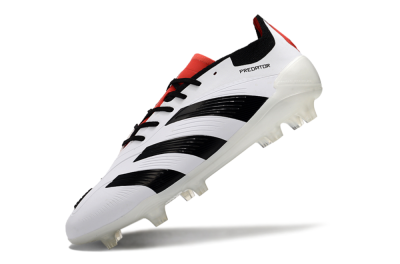 Adidas Predator 24 Elite FG Firm Ground Soccer Cleats - White/Black/Red
