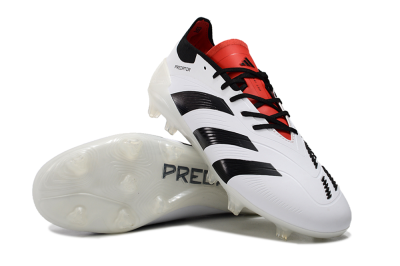Adidas Predator 24 Elite FG Firm Ground Soccer Cleats - White/Black/Red