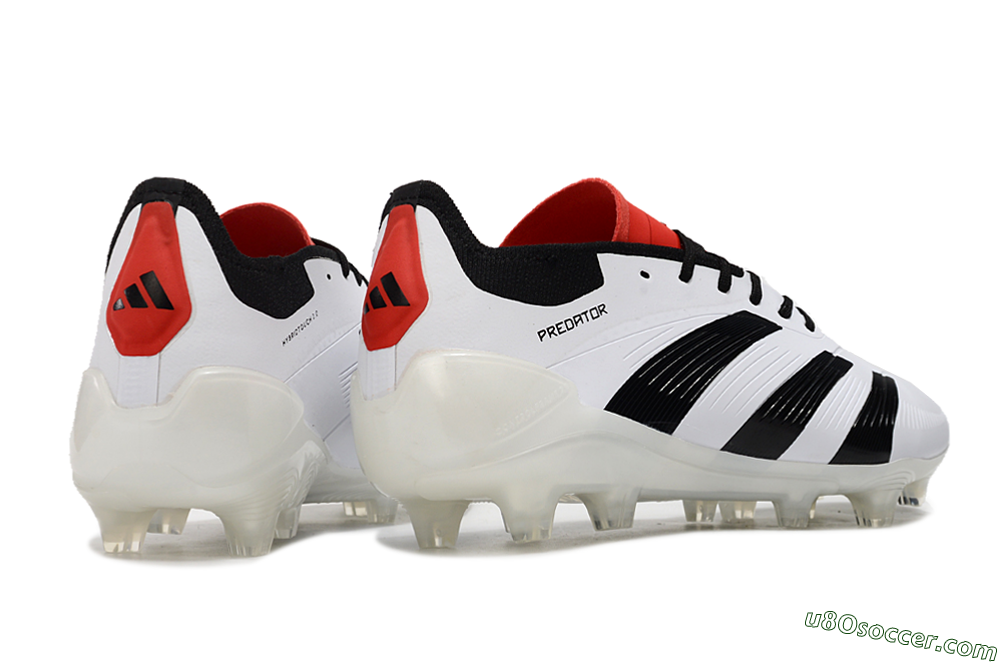 Adidas Predator 24 Elite FG Firm Ground Soccer Cleats - White/Black/Red 6