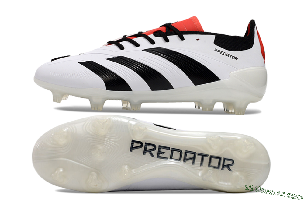 Adidas Predator 24 Elite FG Firm Ground Soccer Cleats - White/Black/Red 0