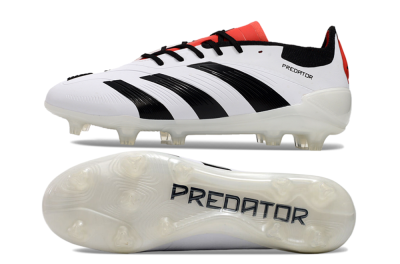 Adidas Predator 24 Elite FG Firm Ground Soccer Cleats - White/Black/Red