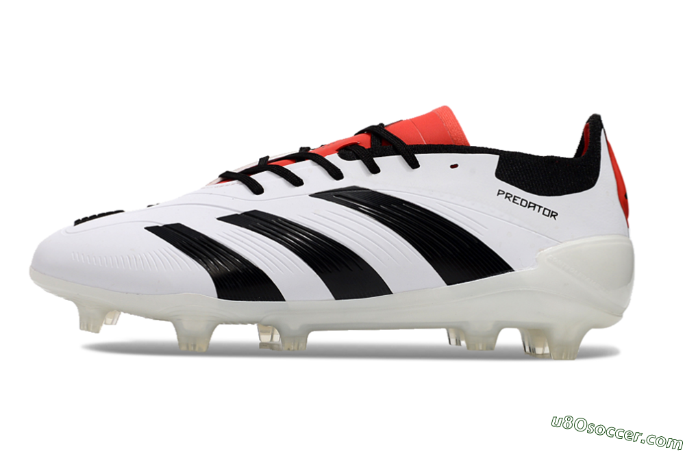 Adidas Predator 24 Elite FG Firm Ground Soccer Cleats - White/Black/Red 2