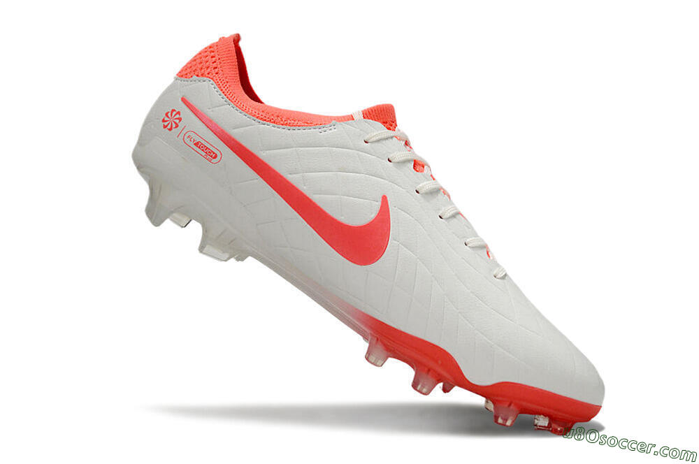 Nike Tiempo Legend 10 Elite FG Firm Ground Soccer Cleats - White/Red 4