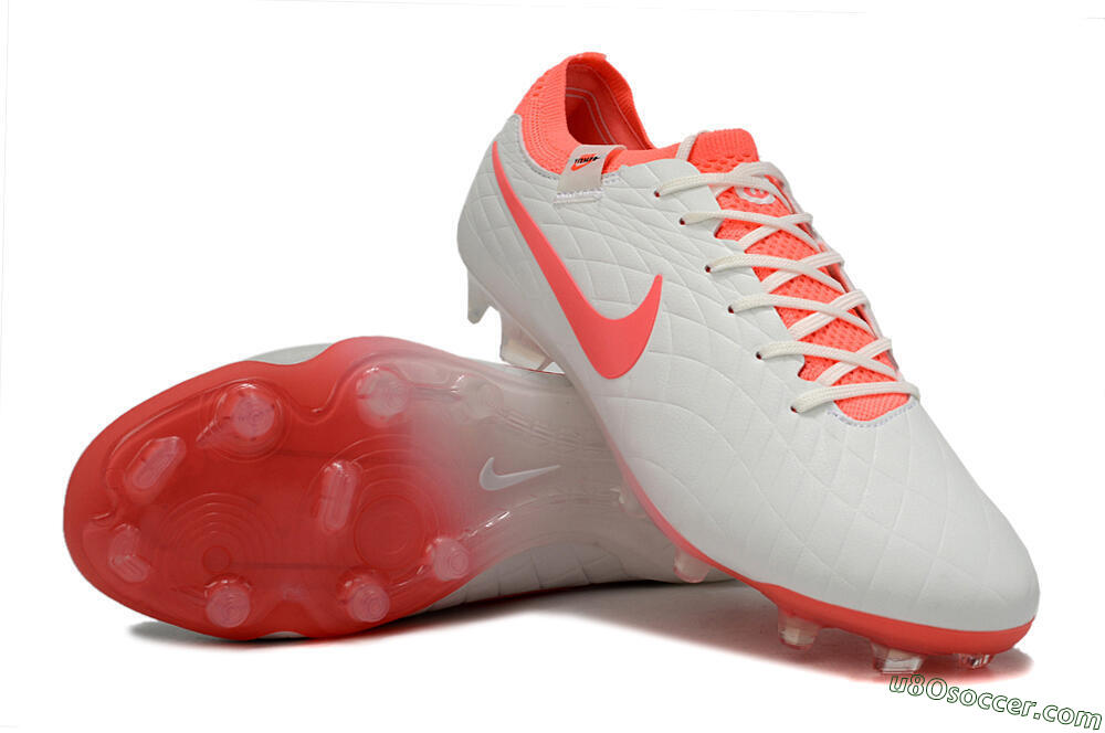 Nike Tiempo Legend 10 Elite FG Firm Ground Soccer Cleats - White/Red 3