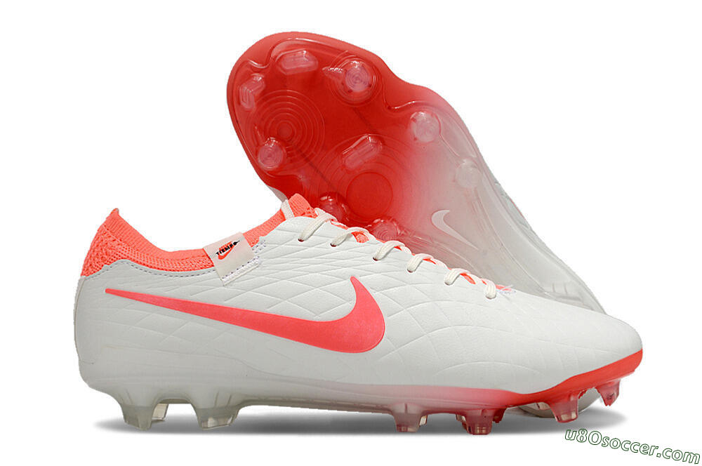 Nike Tiempo Legend 10 Elite FG Firm Ground Soccer Cleats - White/Red 1