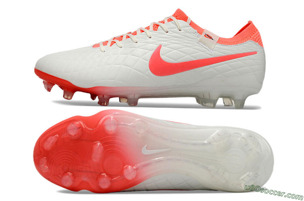 Nike Tiempo Legend 10 Elite FG Firm Ground Soccer Cleats - White/Red 0