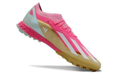 Adidas X 23 Crazyfast.1 TF Artificial Turf Soccer Shoes - Pink/White/Gold