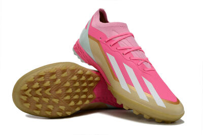 Adidas X 23 Crazyfast.1 TF Artificial Turf Soccer Shoes - Pink/White/Gold