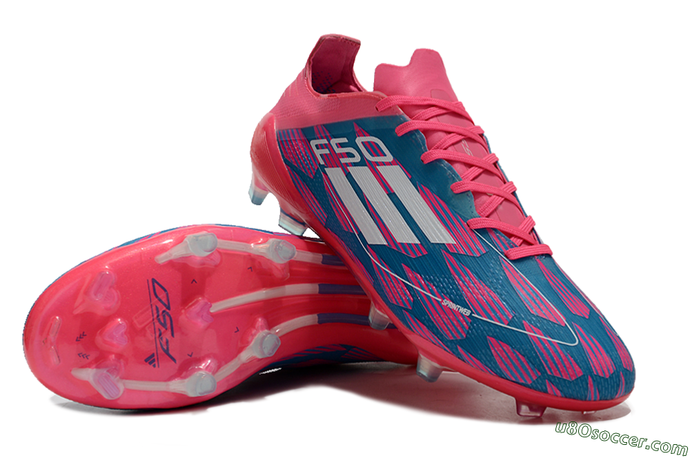 Adidas F50 Elite FG Firm Ground Soccer Cleats - Pink/Blue/White 3