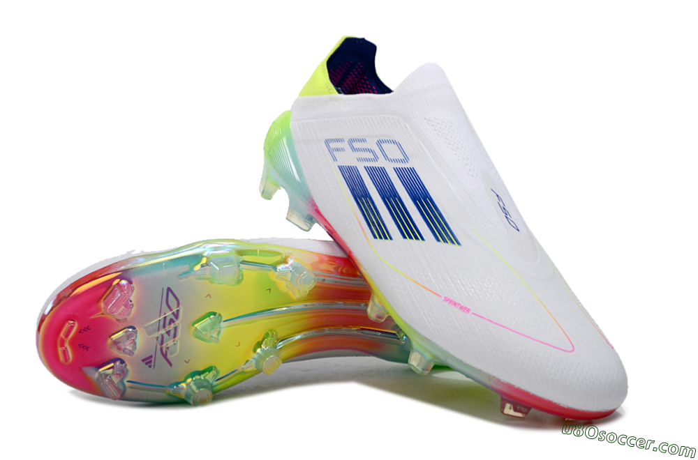 Cheap Adidas F50 Elite Laceless FG Soccer Cleats - White