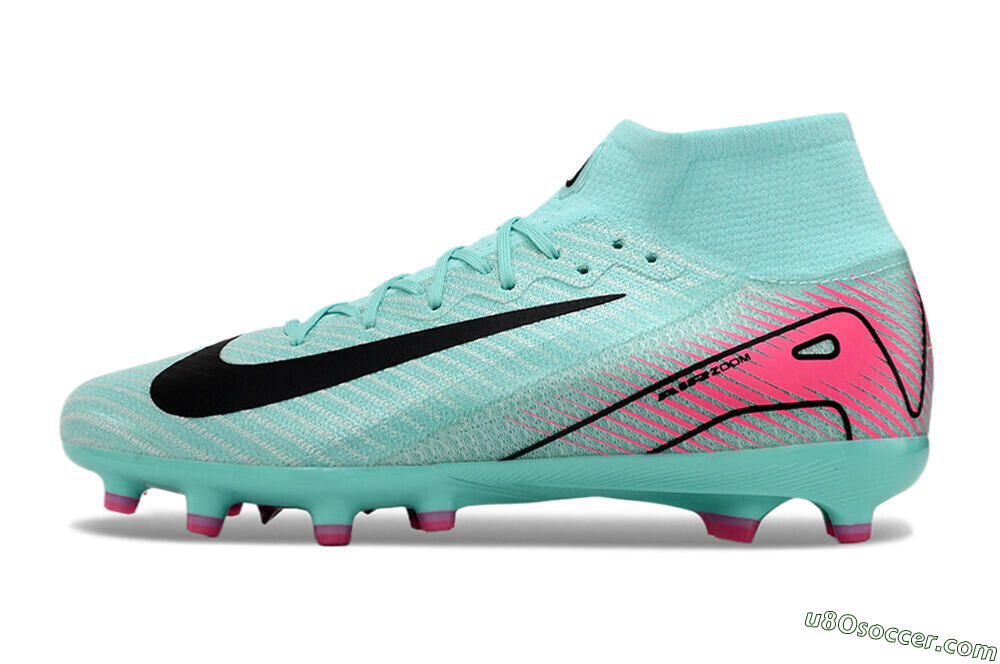 Nike Air Zoom Mercurial Superfly 10 Elite AG Artificial Grass Soccer Cleats - Green/Pink/Black 2