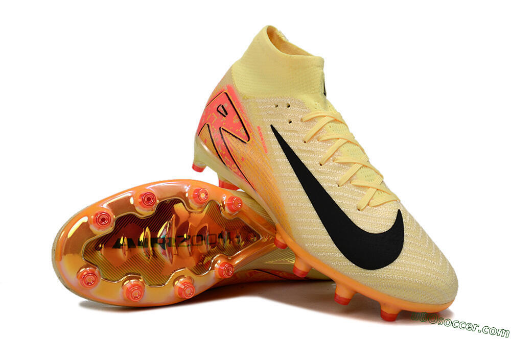 Nike Air Zoom Mercurial Superfly 10 Elite AG Artificial Grass Soccer Cleats - Yellow/Pink/Black 3