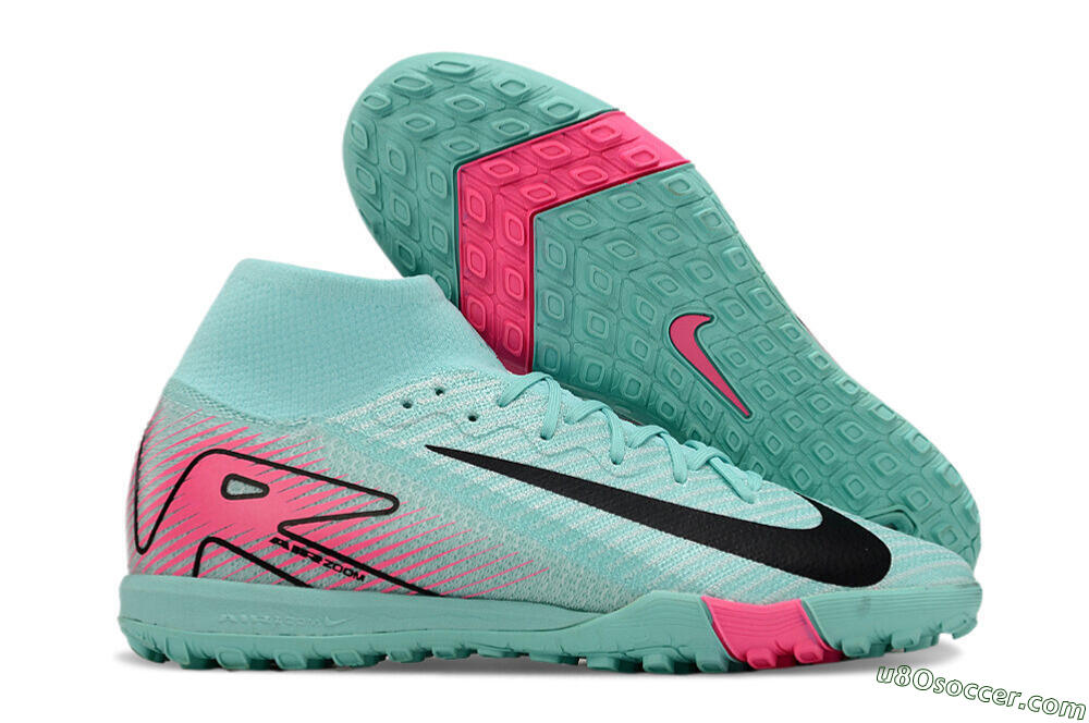 Nike Air Zoom Mercurial Superfly 10 Elite TF Artificial Turf Soccer Shoes - Green/Pink/Black 1