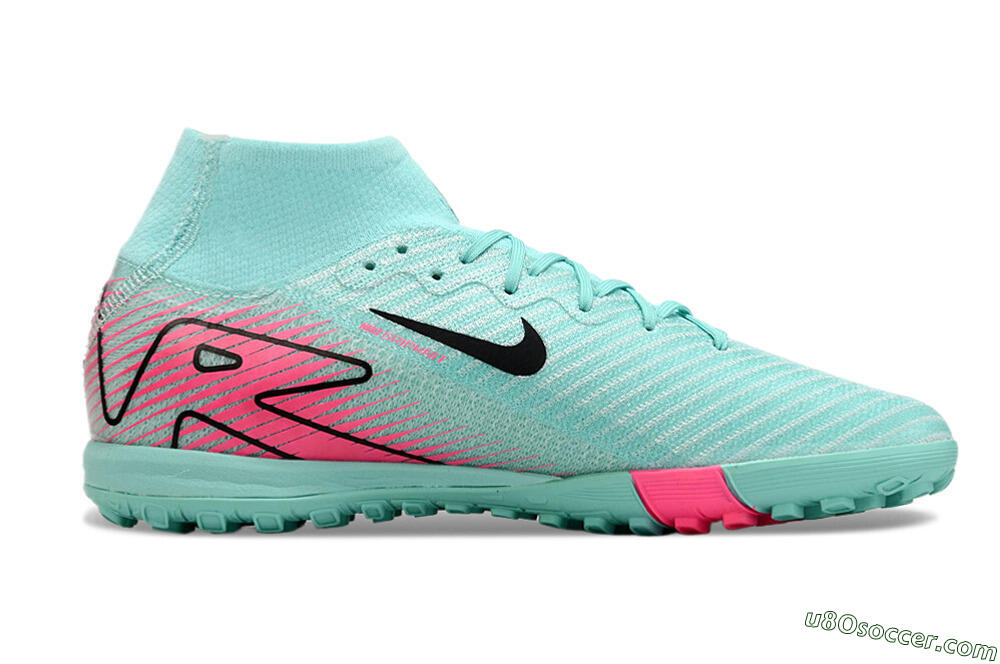 Nike Air Zoom Mercurial Superfly 10 Elite TF Artificial Turf Soccer Shoes - Green/Pink/Black 4