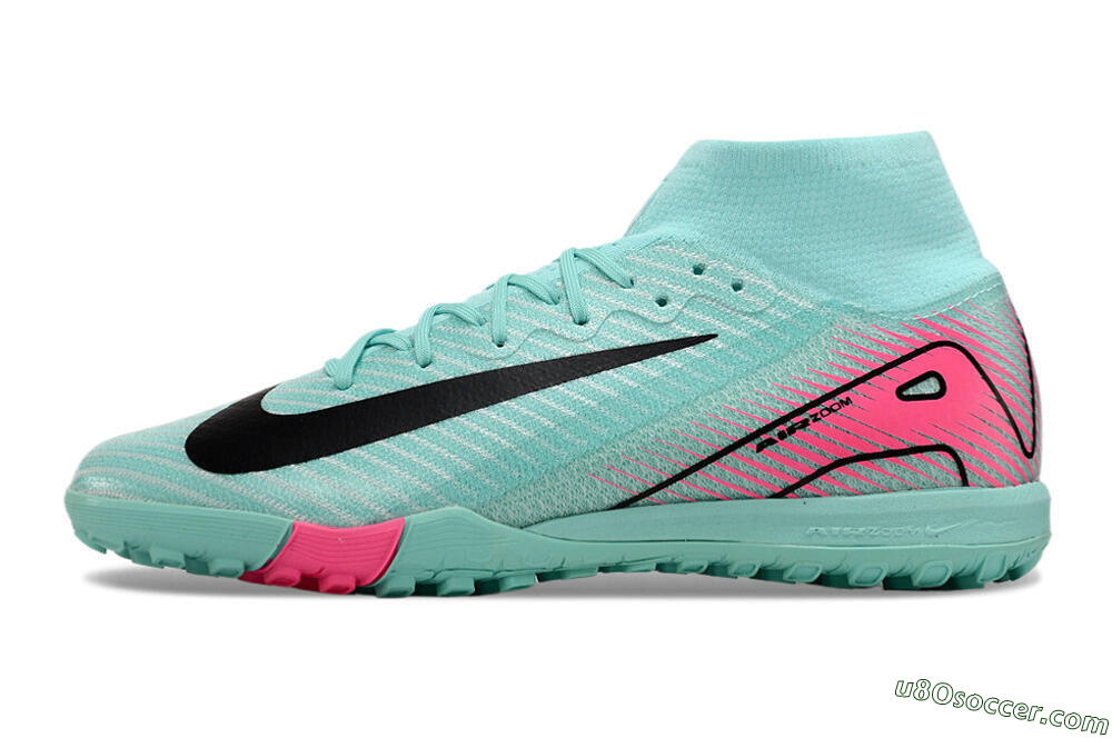 Nike Air Zoom Mercurial Superfly 10 Elite TF Artificial Turf Soccer Shoes - Green/Pink/Black 2