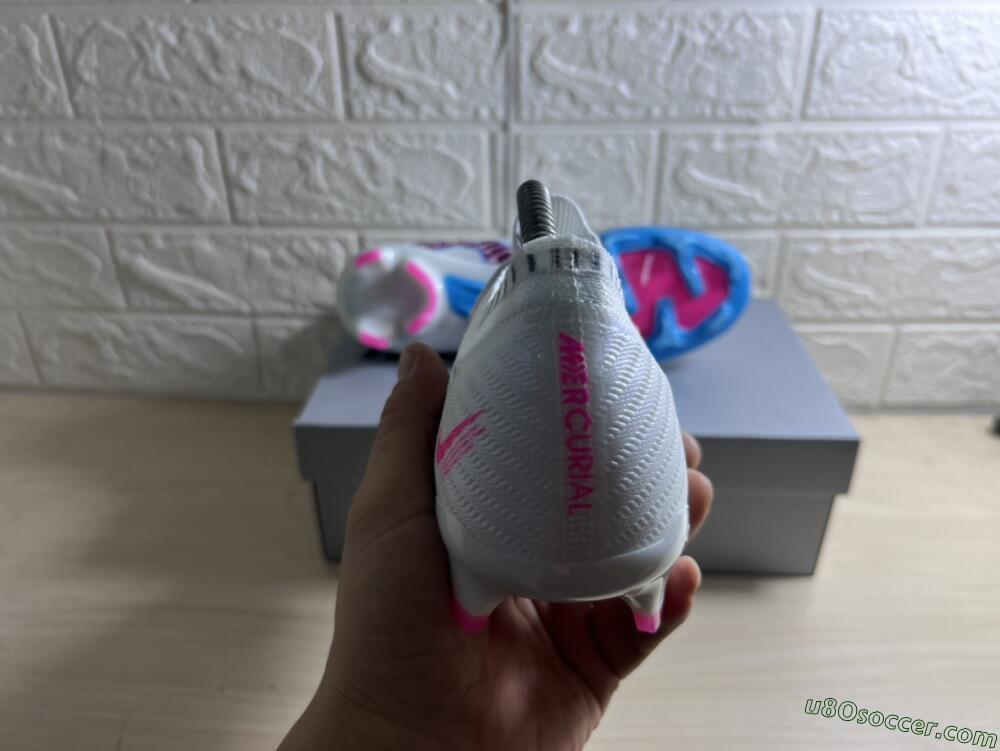 Nike Air Zoom Mercurial Vapor 15 Elite FG Firm Ground Soccer Cleats - White/Blue/Pink